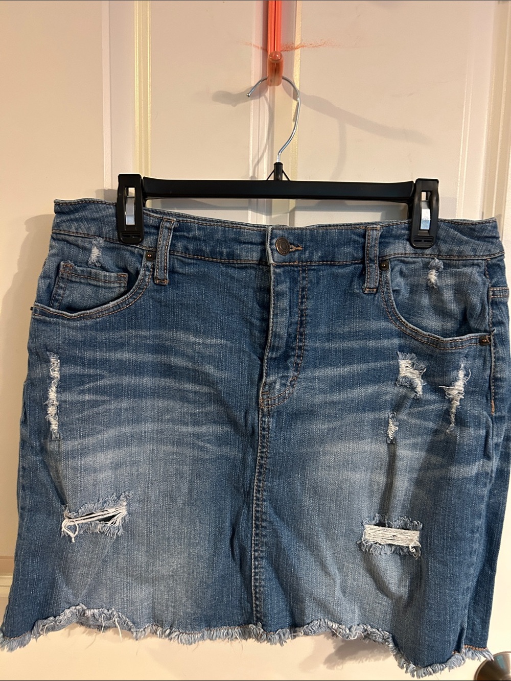 Mossimo Supply Co. Light Blue Distressed Denim Skirt